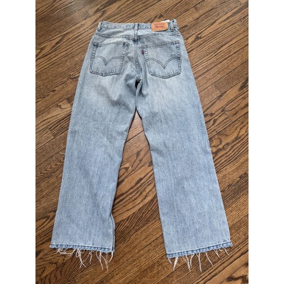 Levi's RELOVE 569 Loose Straight Distressed Raw Hem Vintage Reworked Jeans 27 - Picture 3 of 3
